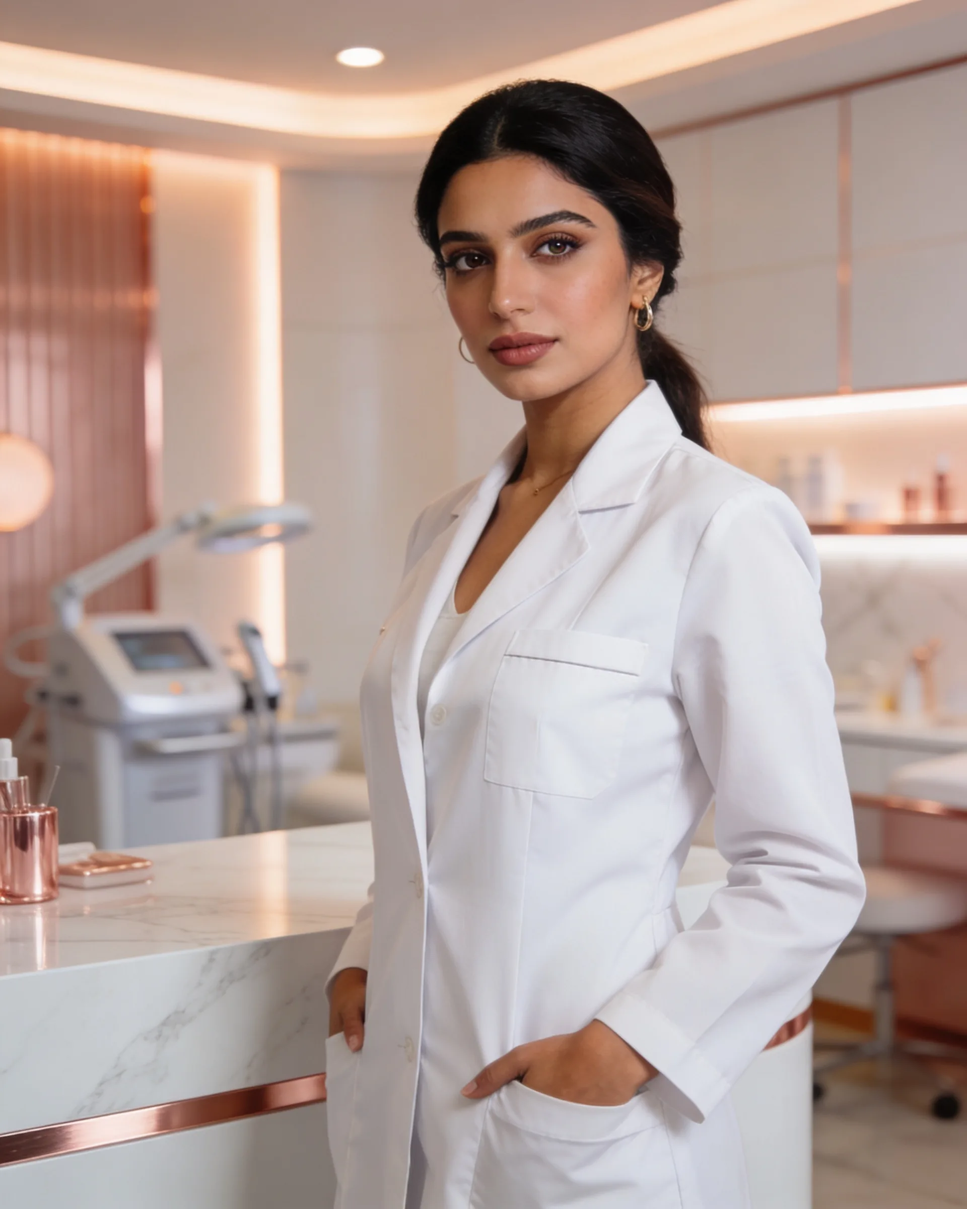 Elegant Pakistani aesthetician