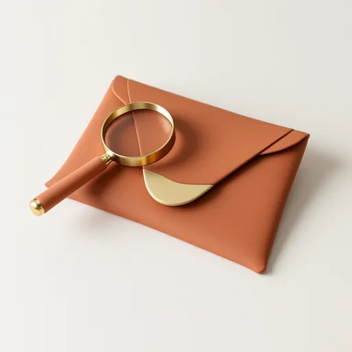 A clay envelope under a clay magnifying glass.
